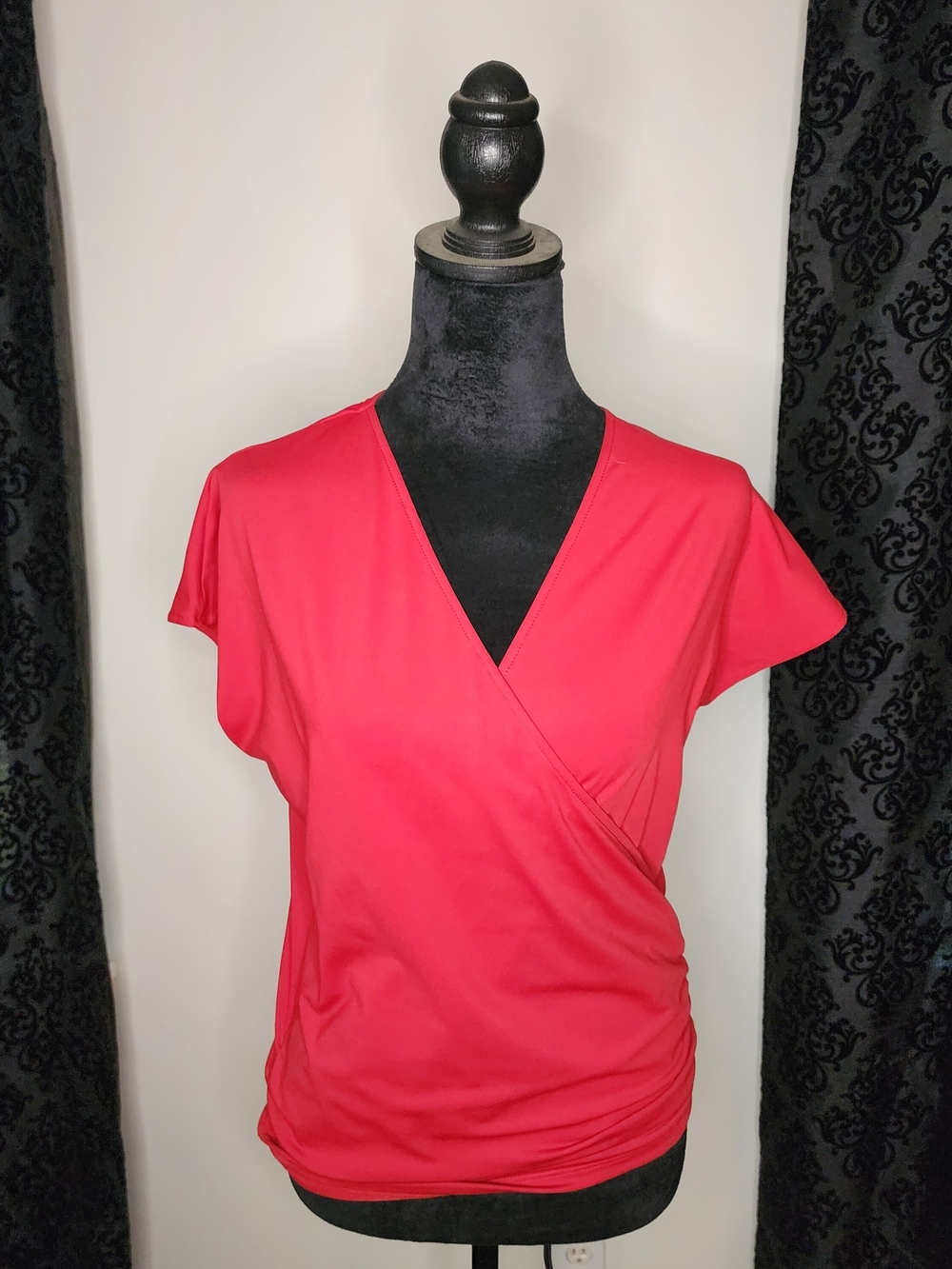 HALARA Bright RED V-Neck Wrap Top